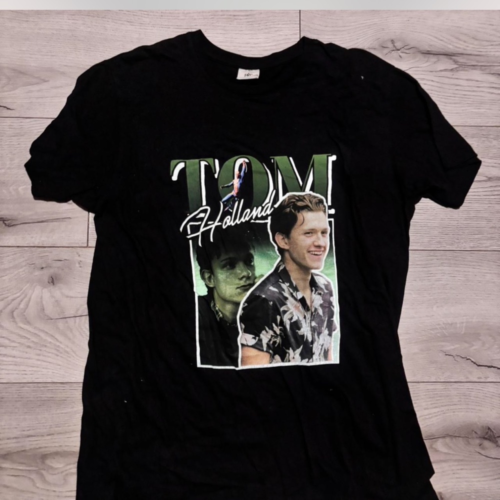 Tom Holland Black Graphic T-Shirt